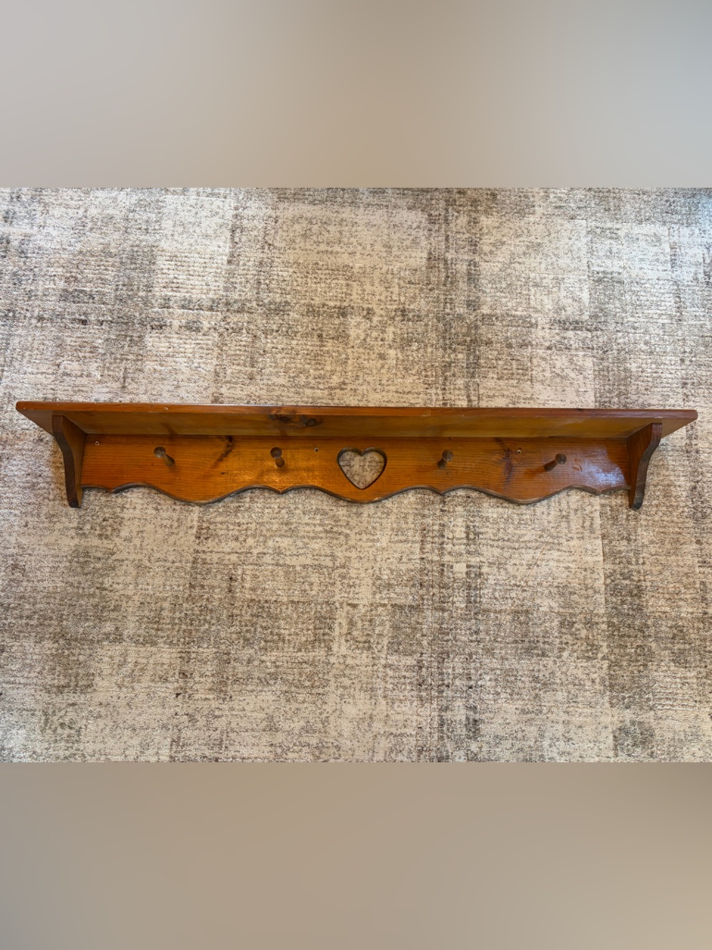 Vintage Wooden Heart Shelf